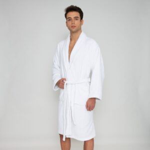Albornoz Unisex blanco - Oferta 2x1 - Bata 100% Algodón