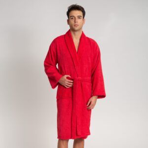 Albornoz Unisex rojo - Oferta 2x1 - Bata 100% Algodón