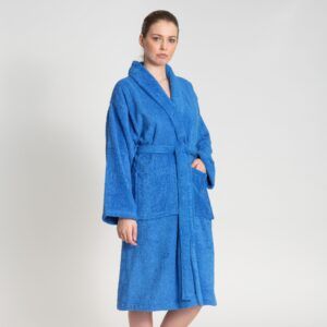 Albornoz Unisex azulón - Oferta 2x1 - Bata 100% Algodón