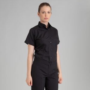 Camisa hostelería manga corta mujer negro - OFERTA 2X1