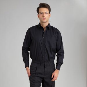 Camisa hostelería manga larga hombre negro - OFERTA 2X1