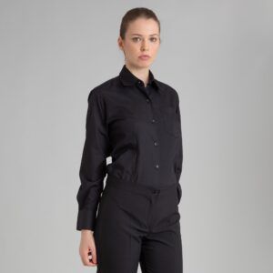 Camisa hostelería manga larga mujer negro - OFERTA 2X1