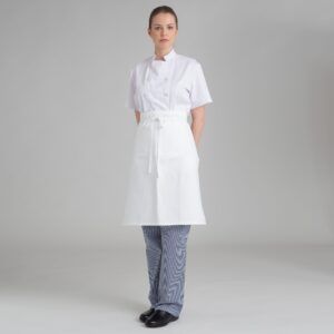 Delantal de cocina corto con bolsillos blanco CONFECCIONES ESTE - OFERTA 2X1