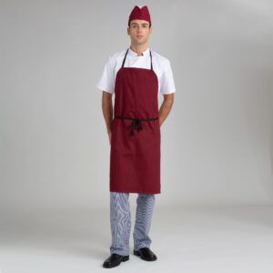 Delantal de cocina tipo peto granate CONFECCIONES ESTE - OFERTA 2X1