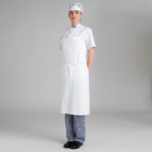 Delantal de cocina tipo peto con bolsillos blanco CONFECCIONES ESTE - OFERTA 2X1